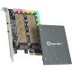 SYBA IO Crest M.2 M-key and M.2 B-key SSD RGB Adapter Card with Heatsink 5V ARGB PIN SI-RGB40147