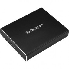 Startech.Com Dual M.2 Enclosure - RAID - M.2 SATA SSD Enclosure - USB 3.1 (10 Gbps) - USB-C & USB-A External Enclosure - Aluminum - 2 x SSD Supported - Serial ATA/600 Controller0, 1, Concatenation, JBOD - 2 x Total Bays - 1 USB Port(s) - Portable - TA