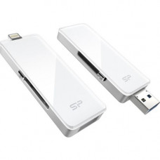 Silicon Power 32GB SP xDrive USB 3.0 Lightning Flash Drive - 32 GB - Lightning, USB 3.0 - White SP032GBLU3Z30V1W