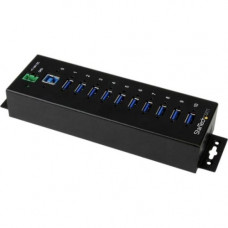 Startech.Com 10 Port Industrial USB 3.0 Hub - ESD and Surge Protection - DIN Rail or Surface-Mountable Metal Housing - Add ten USB 3.0 (5Gbps) ports with this DIN rail or surface-mountable metal hub - 15kV ESD & 350W Surge Protection - DIN Rail / Wall