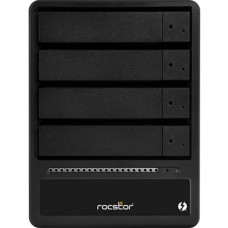 Rocstor Rocpro T24 Thunderbolt 2 RAID 56 TB (4x14TB) 7200 RPM Desktop Storage - 4 x HDD Supported - 4 x HDD Installed - 56 TB Installed HDD Capacity - 4 x SSD Supported - Serial ATA/600 Controller - RAID Supported 0, 1, 10, JBOD - 4 x Total Bays - 4 x 3.5