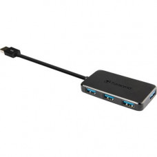 Transcend HUB2 4-port USB Hub - USB - External - 4 USB Port(s) - 4 USB 3.0 Port(s) - PC, Mac, Linux TS-HUB2K