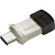 Transcend 128GB JetFlash 890 USB 3.1 (Gen 1) Type A USB Type C On-The-Go Flash Drive - 128 GB - USB 3.1 (Gen 1) Type A, USB Type C - Silver TS128GJF890S