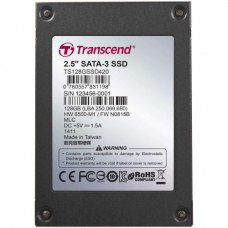Transcend 128 GB Solid State Drive - SATA (SATA/600) - 2.5" Drive - Internal - 560 MB/s Maximum Read Transfer Rate - 460 MB/s Maximum Write Transfer Rate - China RoHS, RoHS, WEEE Compliance TS128GSSD420I