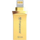 Transcend 32GB JetDrive Go 500 USB 3.1 Lightning Flash Drive - 32 GB - USB 3.1, Lightning - Gold TS32GJDG500G