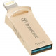 Transcend Mobile Storage for iOS Devices - 64 GB - USB 3.1, Lightning - Gold TS64GJDG500G