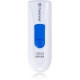 Transcend 64GB JetFlash 790 USB 3.0 Flash Drive - 64 GB - USB 3.0 - White, Blue - Retractable, Capless, Lightweight, LED Indicator, Compact, Lanyard TS64GJF790W