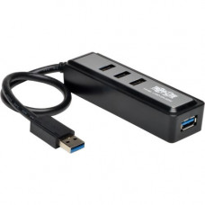 Tripp Lite Portable USB 3.0 SuperSpeed Mini Hub - 4-Port - USB - External - 4 USB 3.0 Port(s) with Built In Cable - TAA Compliance U360-004-MINI