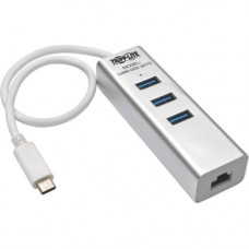 Tripp Lite 3-Port Portable USB 3.1 Gen 1 USB-C Gigabit Ethernet Adapter - USB Type C - External - 3 USB Port(s) - 1 Network (RJ-45) Port(s) - 3 USB 3.0 Port(s) - TAA Compliance U460-003-3A1G