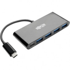 Tripp Lite USB C Hub Adapter w 4x USB-A & USB Type C PD Charging Black - USB Type C - External - 4 USB Port(s) - 4 USB 3.0 Port(s) - PC, Mac U460-004-4AB-C