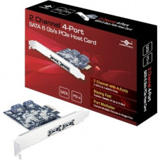 Vantec 2 Channel 4-Port SATA 6 Gb/s PCIe Host Card - Serial ATA/600 - PCI Express x1 - 4 Total SATA Port(s) - 2 SATA Port(s) Internal - 2 SATA Port(s) External UGT-ST622