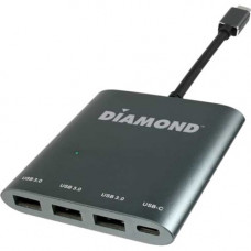 DIAMOND USB3CDPD3H USB 3.1 Gen1 Type C to USB 3.0 Type A 3 port HUB - External - 4 USB Port(s) - 3 USB 3.0 Port(s) - 1 USB 3.1 Port(s) - Chrome OS, Mac USB3CDPD3H