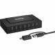 Plugable USBC-HUB7BC USB Hub - USB 3.0 Type A, USB 3.0 Type C - Stackable - 7 USB Port(s) - 7 USB 3.0 Port(s) - Windows, Mac, Linux USBC-HUB7BC