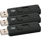 V7 4GB USB 2.0 Flash Drive - 4 GB - USB 2.0 - Black - 3/Pack VF24GAR-3PK-3N