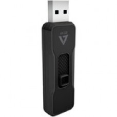 V7 64GB USB 2.0 Flash Drive - 64 GB - USB 2.0 - Black VP264G