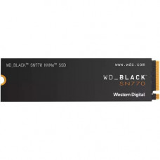 Western Digital WD Black SN770 WDS100T3X0E 1 TB Solid State Drive - M.2 2280 Internal - PCI Express NVMe (PCI Express NVMe 4.0 x4) - Notebook, Motherboard Device Supported - 600 TB TBW - 5150 MB/s Maximum Read Transfer Rate WDS100T3X0E