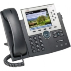 Cisco 7965G IP Phone - Refurbished - Desktop, Wall Mountable - Dark Gray, Silver - 1 x Total Line - VoIP - Speakerphone - 2 x Network (RJ-45) - PoE Ports - Color - TAA Compliance CP-7965G-RF