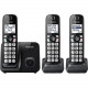Panasonic KX-TGD513B DECT 6.0 1.93 GHz Cordless Phone - Black - 1 x Phone Line - 3 x Handset KX-TGD513B