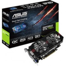 Asus GeForce GTX 750 Ti Graphic Card - 1.07 GHz Core - 2 GB GDDR5 - PCI Express 3.0 - 5400 MHz Memory Clock - 128 bit Bus Width - 2560 x 1600 - Fan Cooler - DirectX 11.0 - 1 x HDMI - 1 x VGA - 2 x Total Number of DVI GTX750TI-OC-2GD5