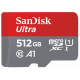 Sandisk 512GB ULTRA USD 120MB/S C10 UHS U1 A1 CARD+ADAP SDSQUA4-512G-AN6MA