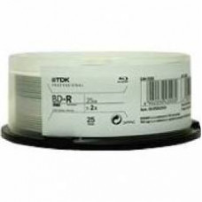 TDK disc Blu-ray Single Layer 25gb Write Once 2x Thermal Glossy White 25pk 48967