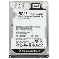 WESTERN DIGITAL Scorpio Black 250gb 7200rpm Sata-ii 7pin 16mb Buffer 2.5inch Notebook Drive With Shock Guard WD2500BEKT