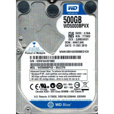 WESTERN DIGITAL Wd Blue 500gb 5400rpm Sata-6gbps 8mb Buffer 7mm 2.5inch Hard Drives WD5000BPVX