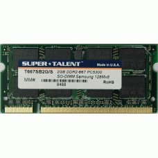 Super Talent DDR2-667 SODIMM 2GB/128x8 Samsung Chip Notebook Memory