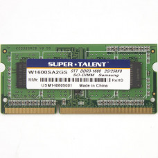 Super Talent DDR3-1600 SODIMM 2GB/256Mx8 CL11 Samsung Chip Notebook Memory