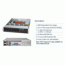 Supermicro CSE-213A-R900LPB 900W 2U Rackmount Server Chassis (Black)