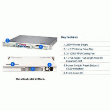 Supermicro CSE-513F-260B 260W Mini 1U Rackmount Server Chassis (Black)