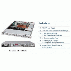 Supermicro CSE-815TQ-700B 700W 1U Rackmount Server Chassis (Black)