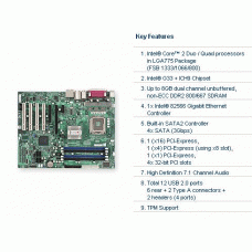 Supermicro C2SBA-O Core 2 Quad/ G33/ DDR2/ SATA2/ A&V&GbE/ ATX Server Motherboard