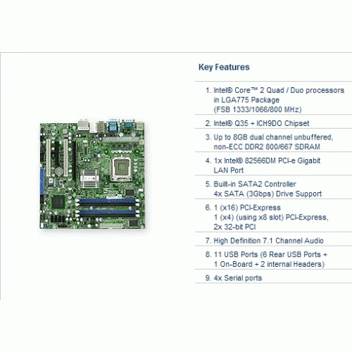 simultaneous Previously Applicant Supermicro C2SBM-Q-O Core 2 Quad/ Intel Q35/ DDR2/ SATA2/ A&V&GbE/ MATX  Server Motherboard