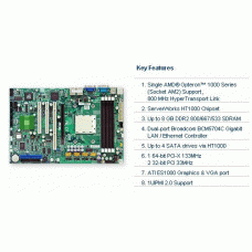 Supermicro H8SSL-i2 Opteron 1000/ ServerWorks HT1000/ PCI-X/ SATA Server Motherboard, Bulk
