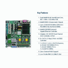 Supermicro X7DA3-O Dual LGA 771 Xeon/ 5000X/ DDR2/ PCI-E/ 2GbE Server Motherboard, Retail