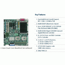 Supermicro X7DBE Dual LGA771 Xeon/ Intel 5000P/ PCIE/ 2GbE/ EATX Motherboard