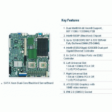 Supermicro X7DBR-E-B Dual LGA771 Xeon/ Intel 5000P/ PCIE/ V&2GbE/ EATX Motherboard