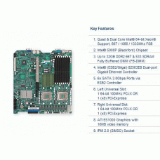 Supermicro X7DBR-I-B Dual LGA771 Xeon/ Intel 5000P/ V&2GbE/ EATX Motherboard, Bulk