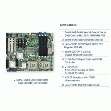 Supermicro X7DCL-I-O Dual LGA771 Xeon/ Intel 5100/ FSB 1333/ PCI-E/ V&2GbE/ ATX Server Motherboard