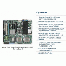 Supermicro X7DVA-8 Dual LGA771 Xeon/ Intel 5000V/ FB-DIMM/ PCI-E/ V&2GbE Server Motherboard