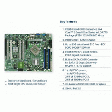 Supermicro X7SBE LGA775/ Intel 3210/ FSB 1333/ DDR2-800/ RAID/ V&2GbE/ ATX Server Motherboard