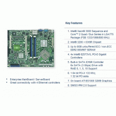 Supermicro X7SBI-LN4-O LGA775/ Intel 3200/ FSB 1333/ DDR2-800/ SATA/ V&4GbE/ ATX Server Motherboard