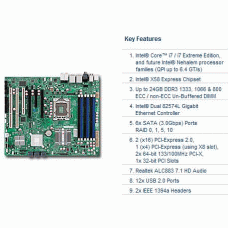 Supermicro X8SAX-O LGA1366/ Intel X58/ DDR3-1333/ RAID/ A&2GbE/ ATX Server Motherboard
